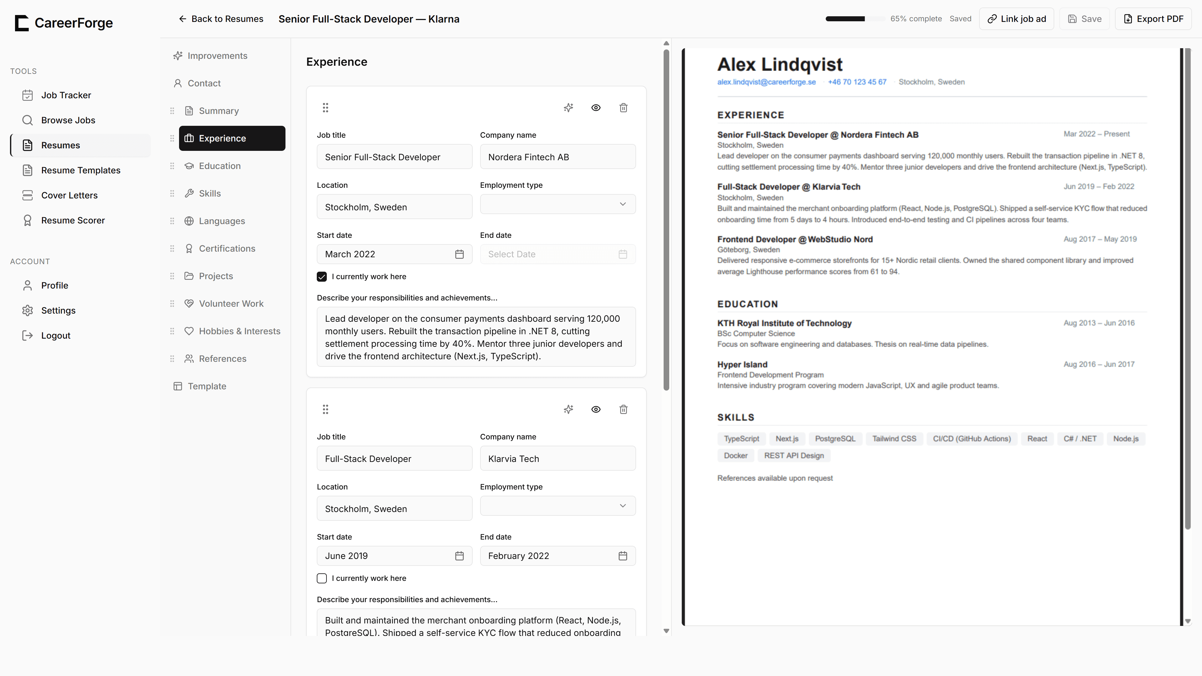 Resume Builder